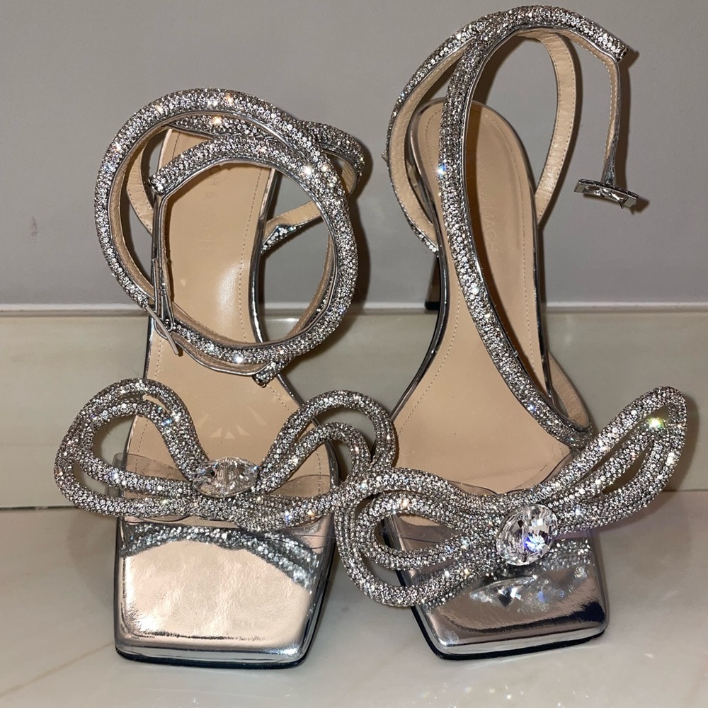 MACH & MACH double bow leather & PVC sandals